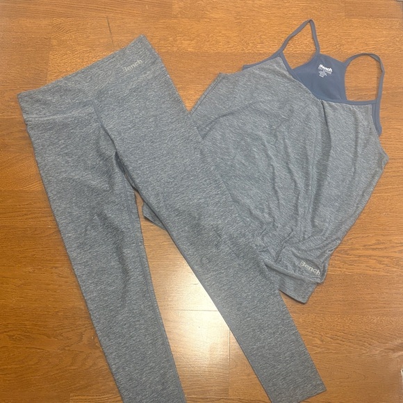 Bench Pants - Bench Heather blue grey Tank & High-Waist Leggings Set